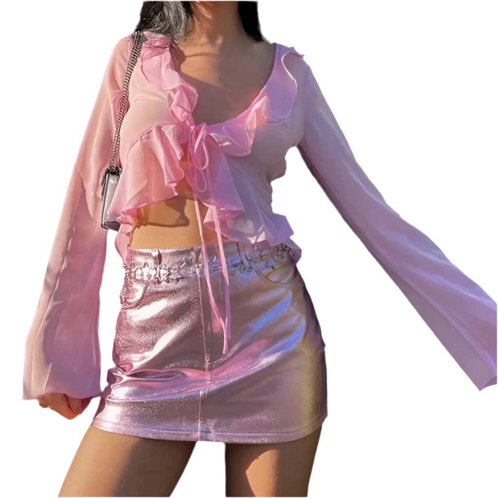 Top Romantico in Chiffon Rosa
