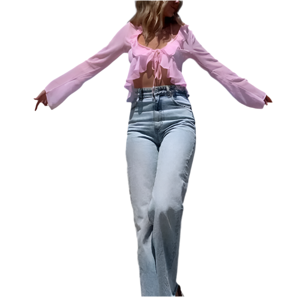 Top Romantico in Chiffon Rosa