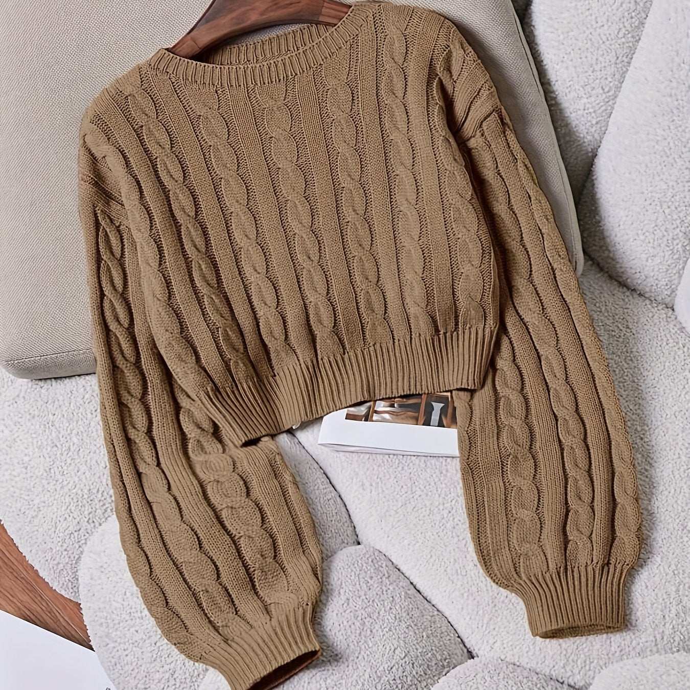 Maglione corto a trecce – Donna