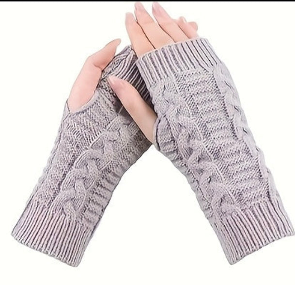 Guanti invernali da donna senza dita in maglia – Scaldapolsi all’uncinetto caldi ed eleganti