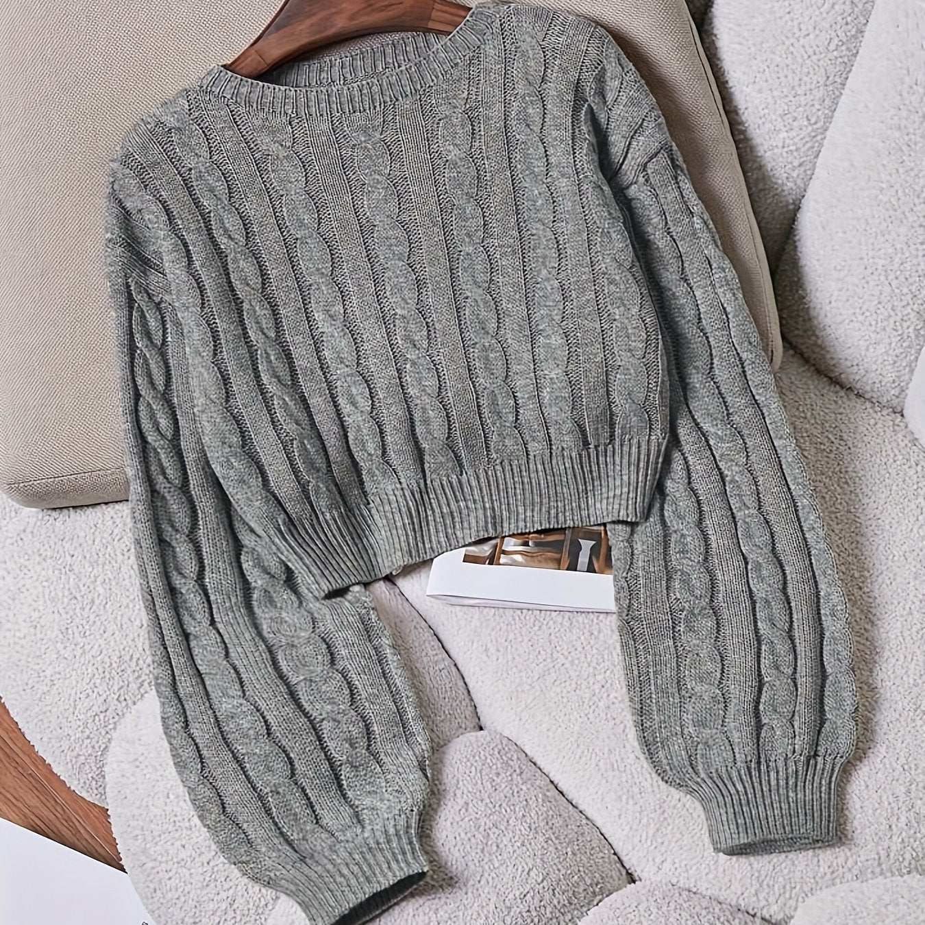 Maglione corto a trecce – Donna