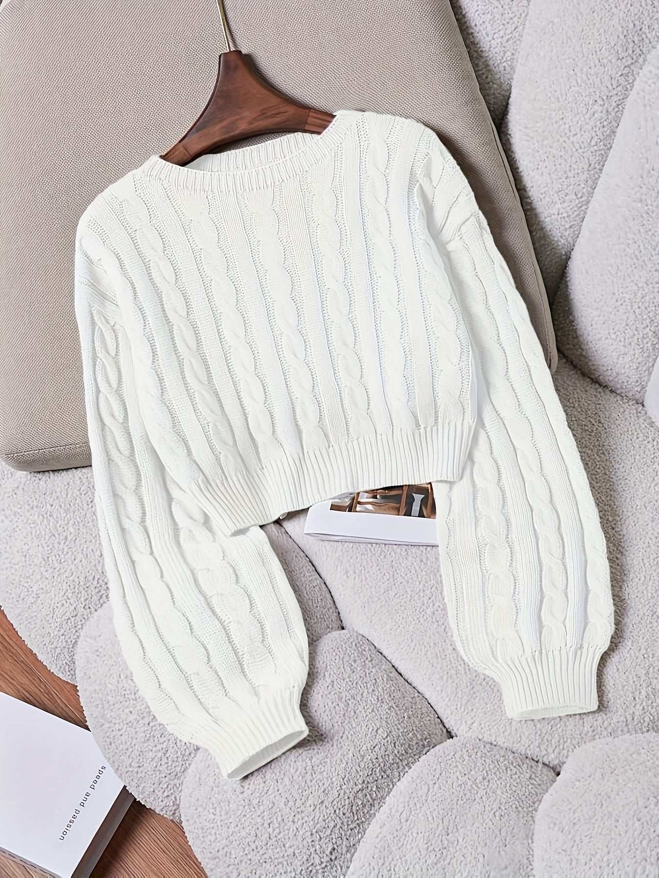Maglione corto a trecce – Donna