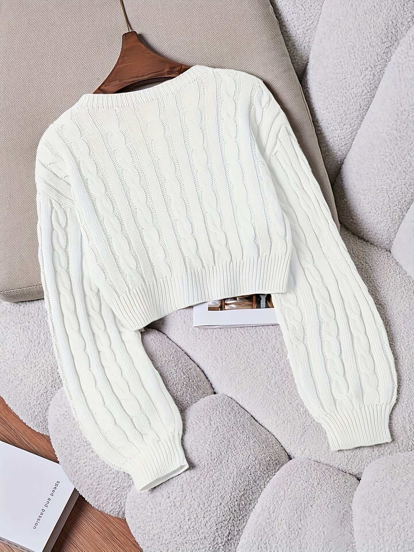 Maglione corto a trecce – Donna