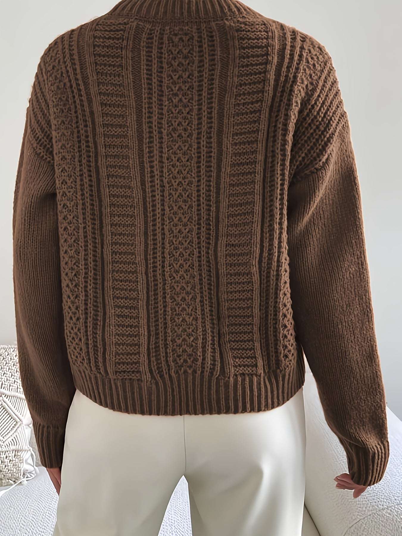 Maglione in maglia intrecciata con trecce – Donna