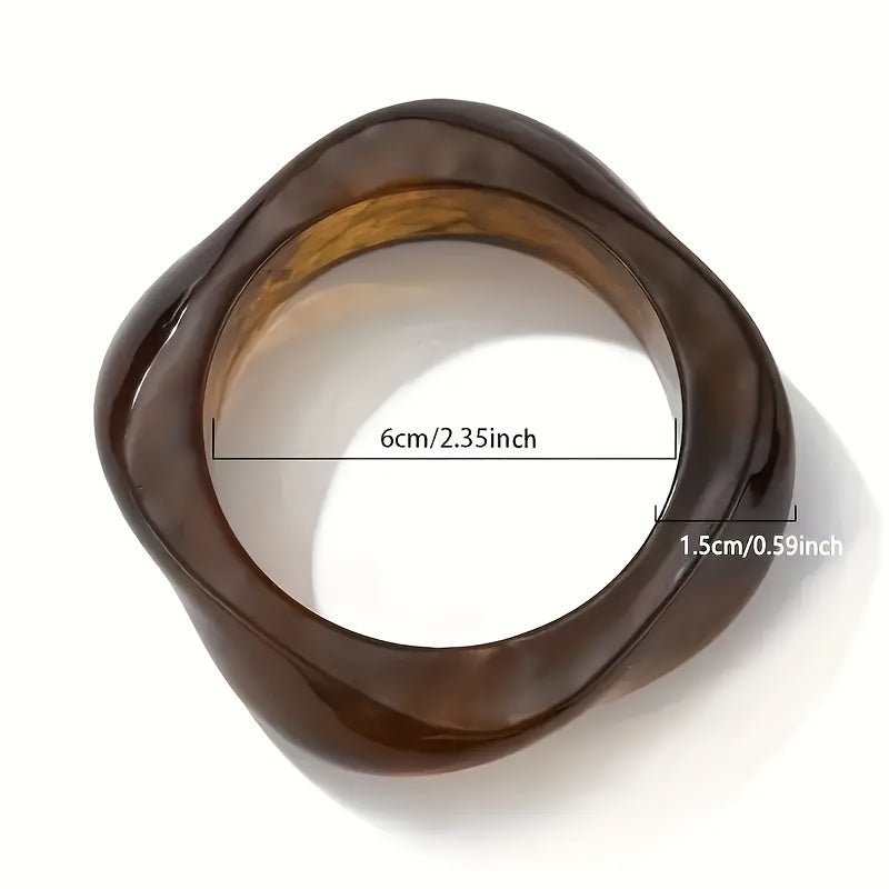 Set 3 bracciali rigidi effetto resina in stile moderno