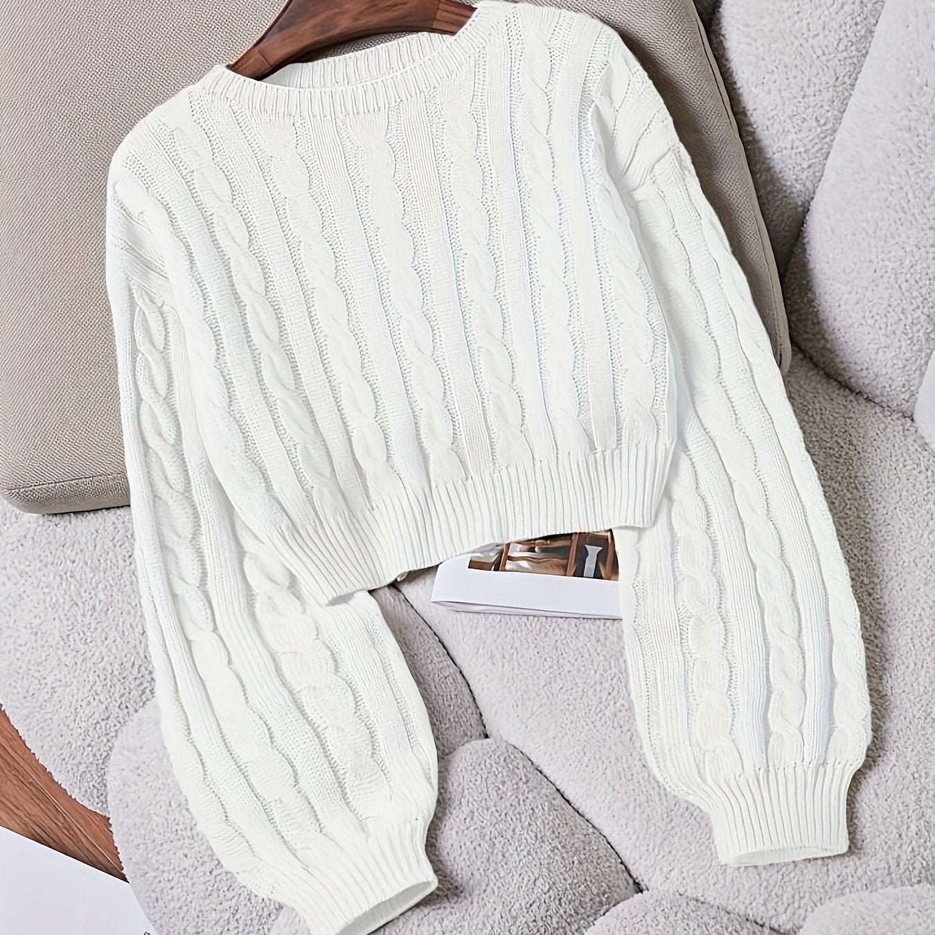 Maglione corto a trecce – Donna